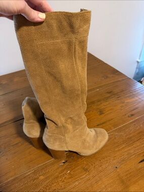 Nine West Tall Suede Knee high Boots in Camel Brown